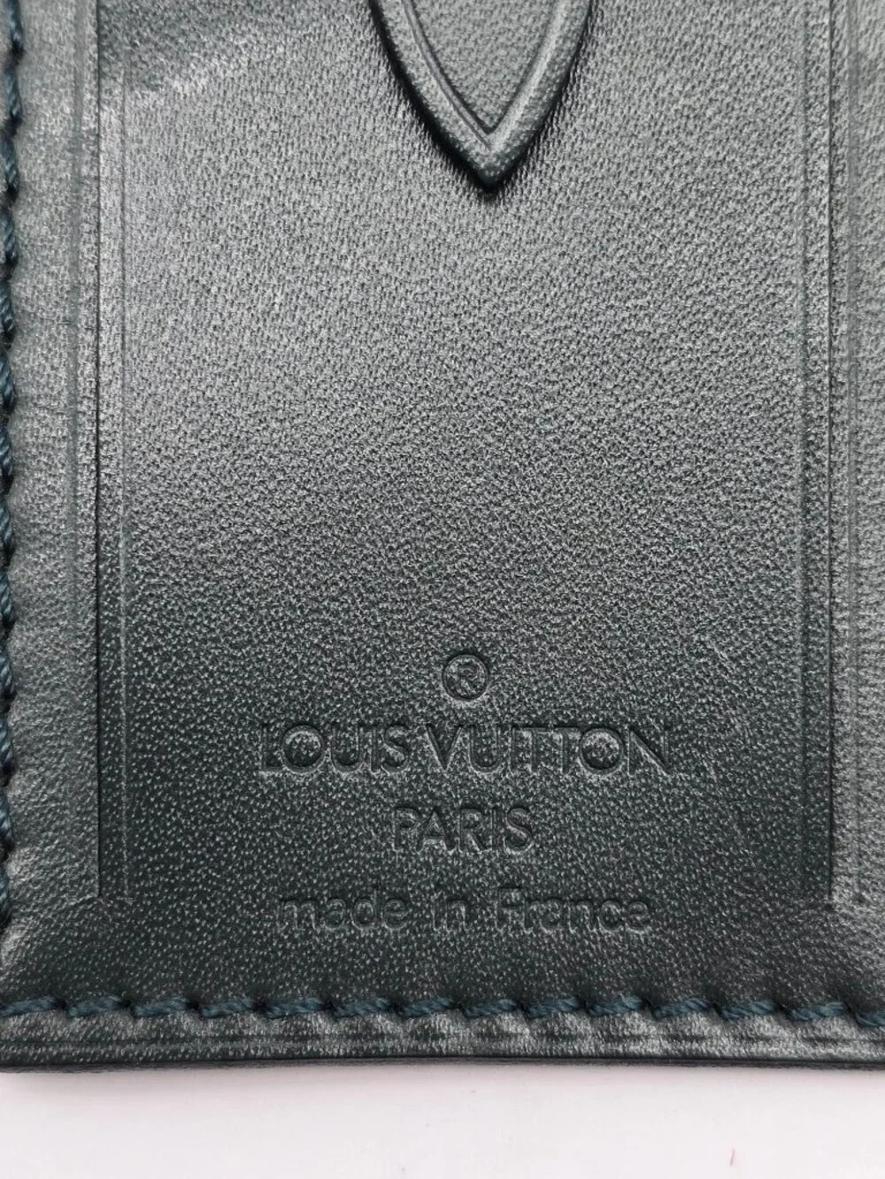 Authentic Louis Vuitton Black Leather Luggage Tag